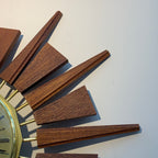 Anstey & Wilson Teak Sunburst Clock – 1960s Eames Era Wall Art