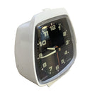 Vintage Westclox Crest Alarm Clock — NOS, Boxed, White Case, Black Dial, Luminous Hands