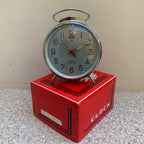 Vintage Diamond Shanghai Alarm Clock — NOS, Boxed, Chrome Case, Mint Green, White Dial