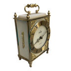 Vintage Junghans Ato-Mat Carriage Clock — Brass Case, Faux Marble Top, White Sides