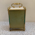 Vintage Junghans Ato-Mat Carriage Clock — Brass Case, Faux Marble Top, White Sides