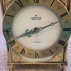 Vintage Junghans Ato-Mat Carriage Clock — Brass Case, Faux Marble Top, White Sides