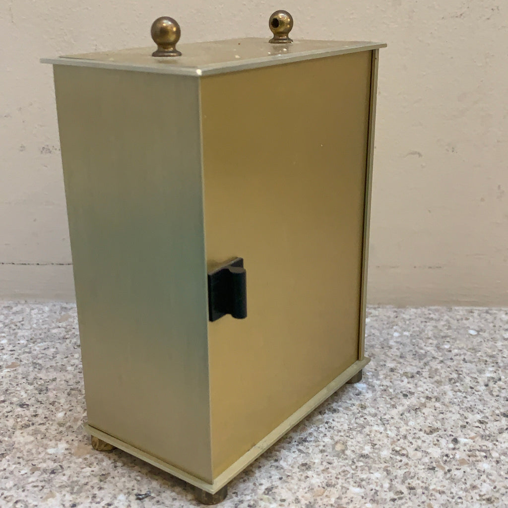 Vintage Junghans Quartz Desk Clock — Brushed Brass Case, Roman Numerals, West Germany