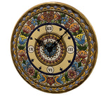 Cearco Spain Ceramic Wall Clock — Hand Painted 24K Gold Floral