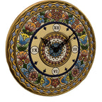 Cearco Spain Ceramic Wall Clock — Hand Painted 24K Gold Floral