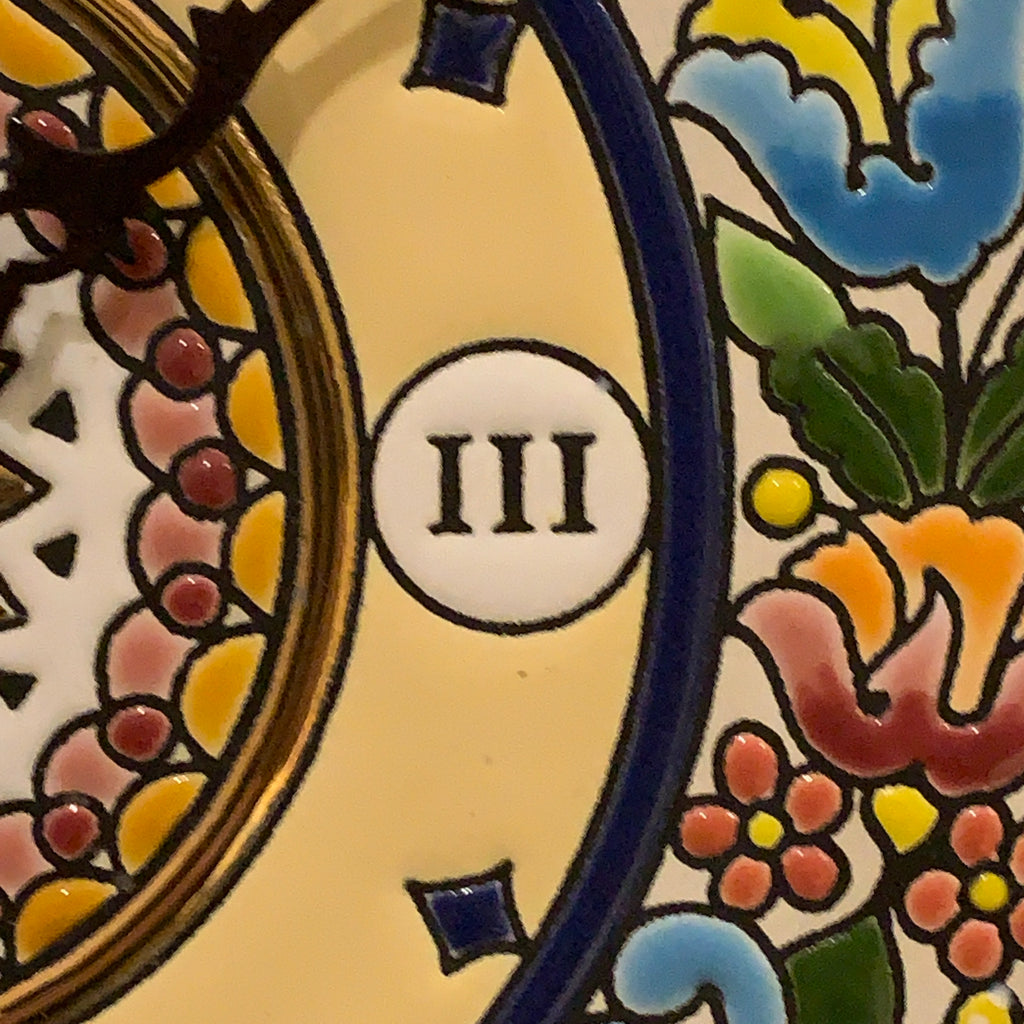 Cearco Spain Ceramic Wall Clock — Hand Painted 24K Gold Floral