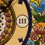 Cearco Spain Ceramic Wall Clock — Hand Painted 24K Gold Floral