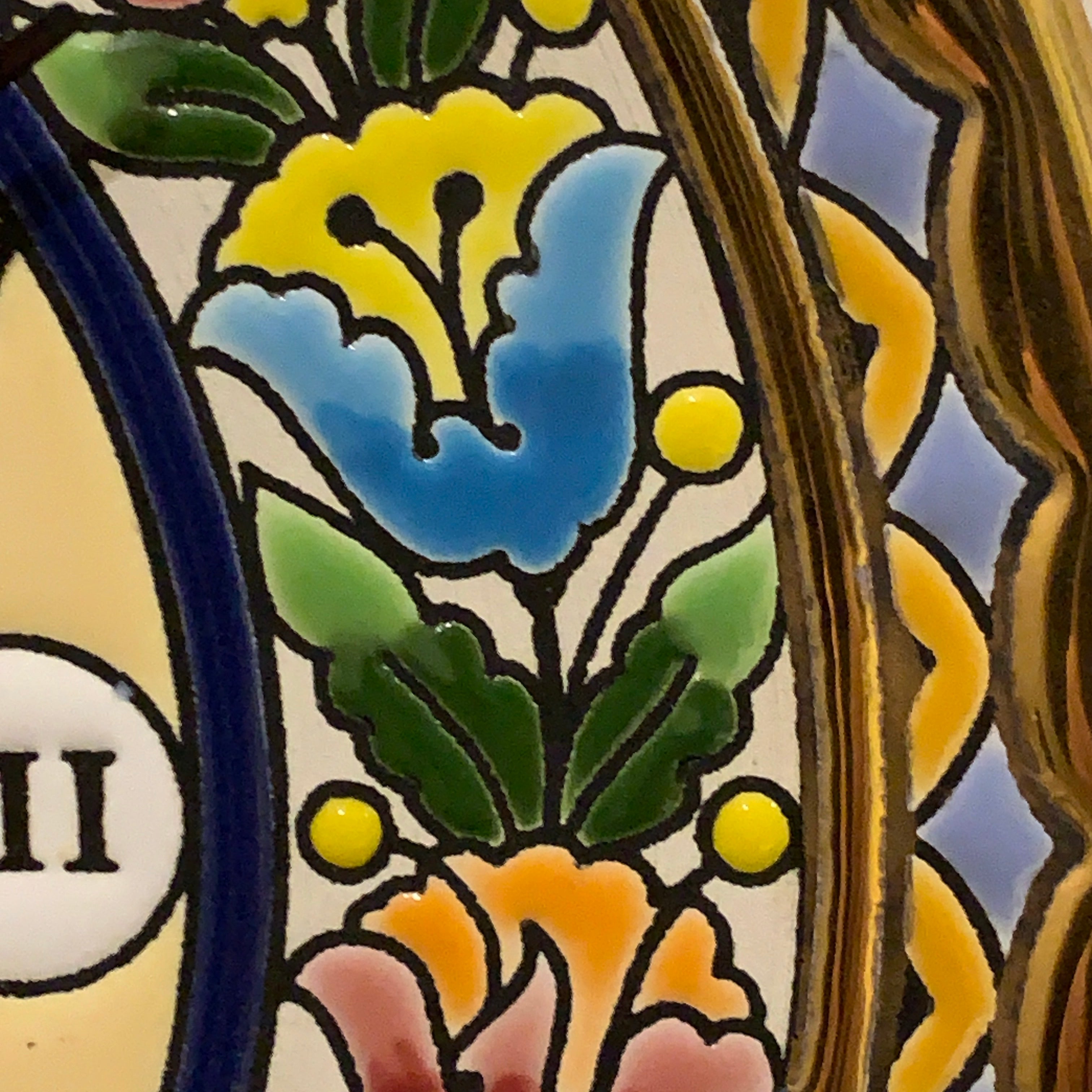 Cearco Spain Ceramic Wall Clock — Hand Painted 24K Gold Floral