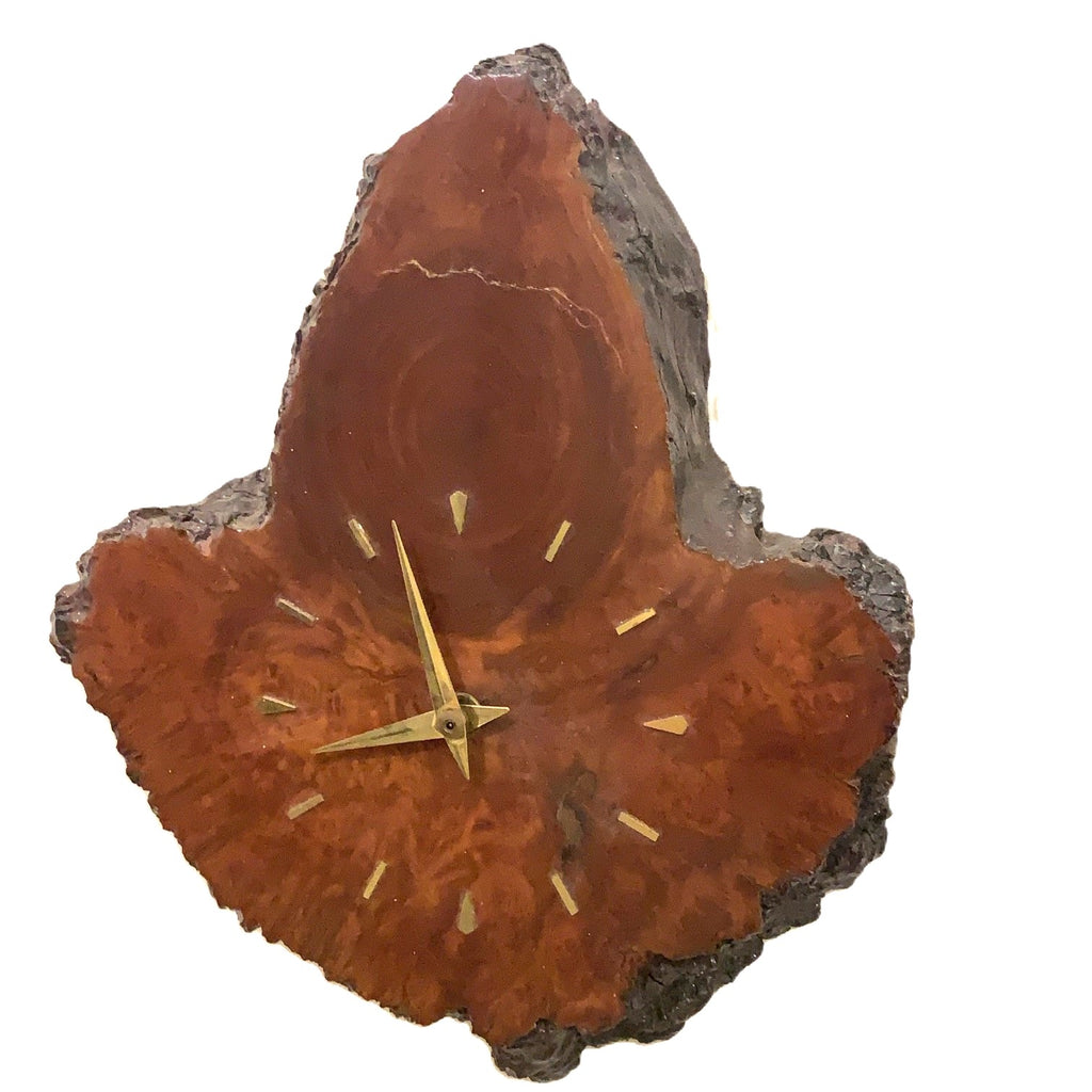 Mallee Root Burl Wood Wall Clock — Australian Souvenir, Natural Edge