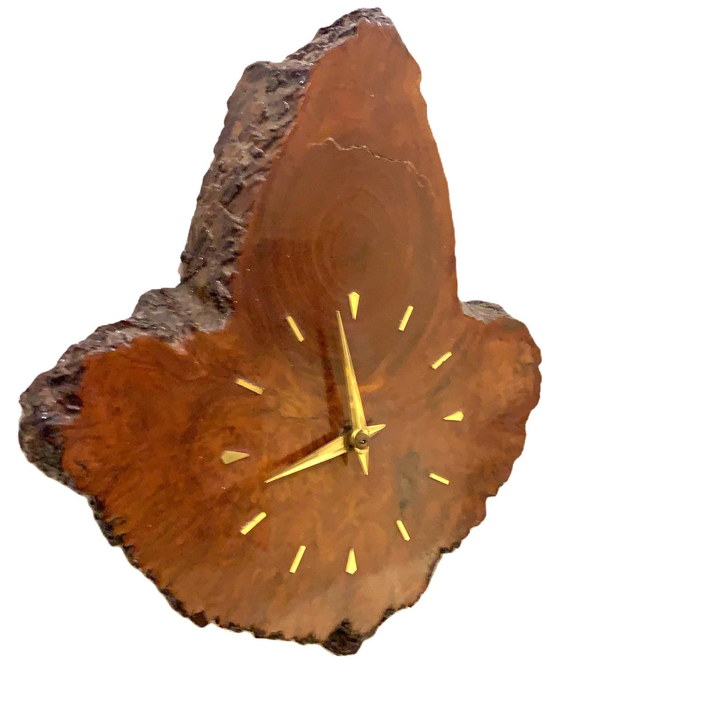 Mallee Root Burl Wood Wall Clock — Australian Souvenir, Natural Edge
