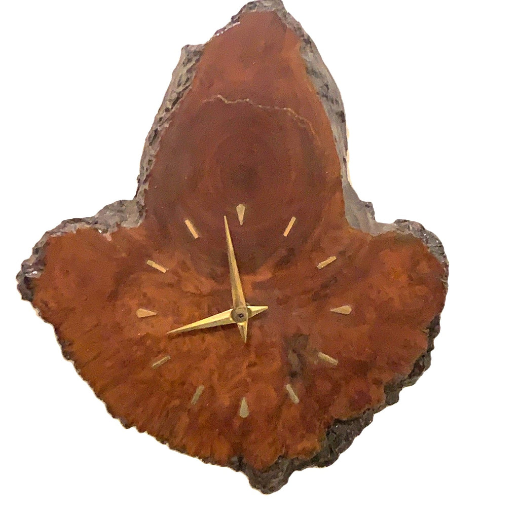 Mallee Root Burl Wood Wall Clock — Australian Souvenir, Natural Edge