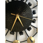 Junghans Atomic Age Wall Clock – 1950s German Wrought Iron Brass Dome Numerals 15 Inch
