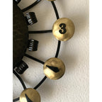 Junghans Atomic Age Wall Clock – 1950s German Wrought Iron Brass Dome Numerals 15 Inch