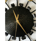 Junghans Atomic Age Wall Clock – 1950s German Wrought Iron Brass Dome Numerals 15 Inch