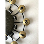 Junghans Atomic Age Wall Clock – 1950s German Wrought Iron Brass Dome Numerals 15 Inch