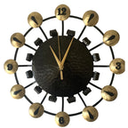 Junghans Atomic Age Wall Clock – 1950s German Wrought Iron Brass Dome Numerals 15 Inch