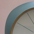Kienzle Automatic Wall Clock, 1960s, Teal Turquoise, Solid Brass Bezel, Concave Dial, Germany