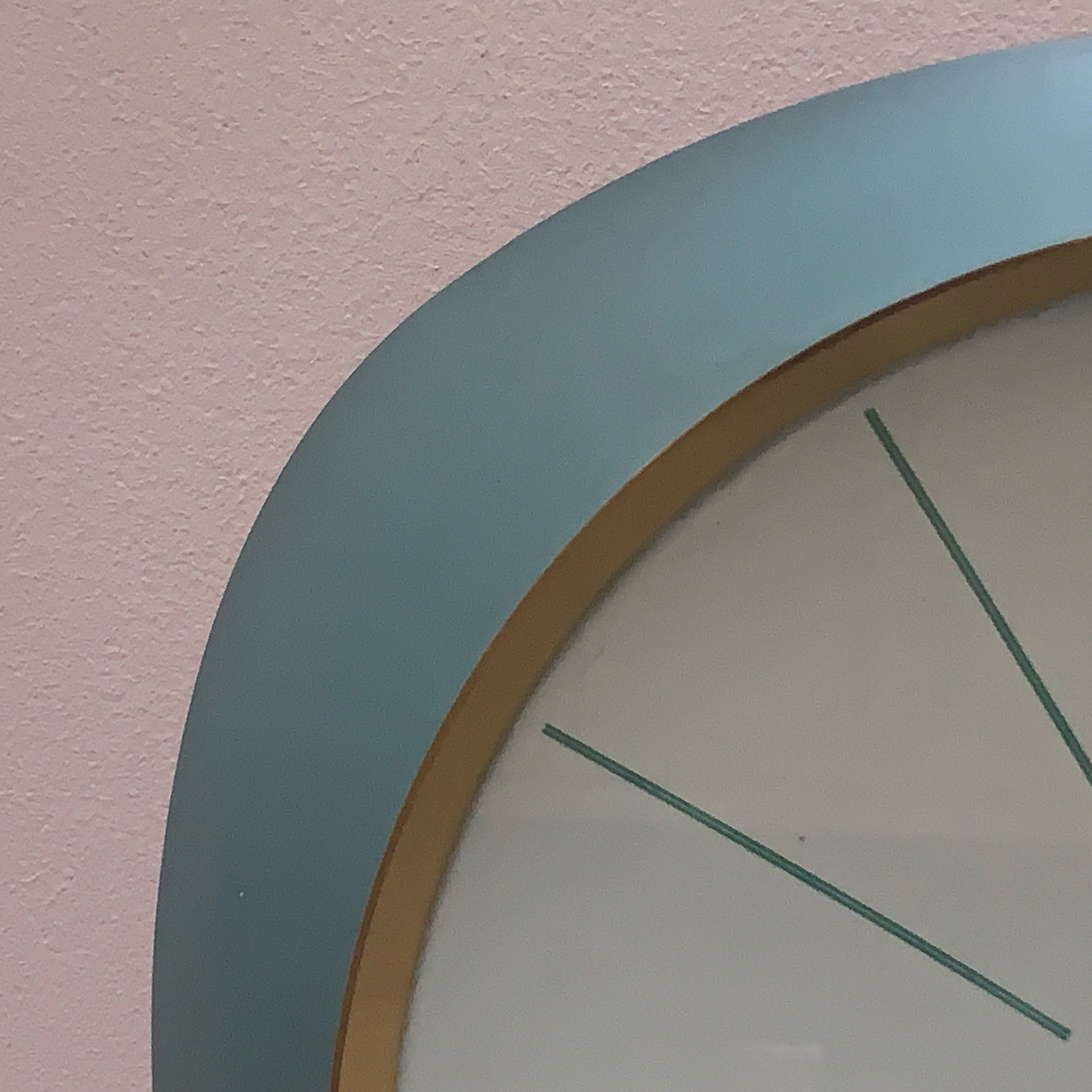 Kienzle Automatic Wall Clock, 1960s, Teal Turquoise, Solid Brass Bezel, Concave Dial, Germany