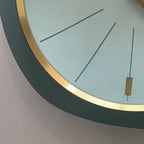 Kienzle Automatic Wall Clock, 1960s, Teal Turquoise, Solid Brass Bezel, Concave Dial, Germany