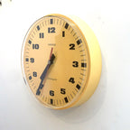 Kienzle Chronoquartz Wall Clock, 1970s, Mustard Yellow, Made in Germany, Original Movement