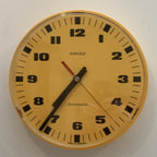 Kienzle Chronoquartz Wall Clock, 1970s, Mustard Yellow, Made in Germany, Original Movement