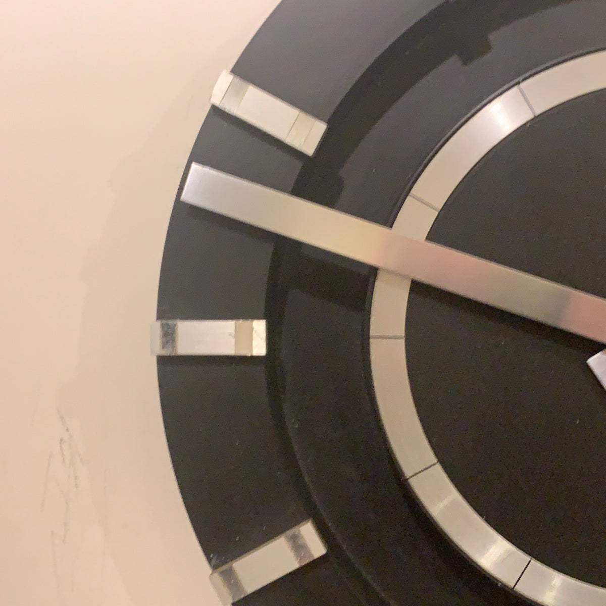 Kienzle Design Wall Clock, 1970s West German Black & Brushed Aluminium, Original Quartz Movement, 30.5cm