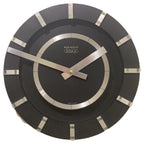 Kienzle Design Wall Clock, 1970s West German Black & Brushed Aluminium, Original Quartz Movement, 30.5cm