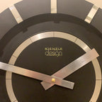 Kienzle Design Wall Clock, 1970s West German Black & Brushed Aluminium, Original Quartz Movement, 30.5cm