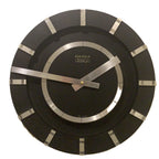 Kienzle Design Wall Clock, 1970s West German Black & Brushed Aluminium, Original Quartz Movement, 30.5cm