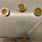 Kienzle Design Wall Clock – 1970s West German Brushed Aluminium Orange Dot Markers Original Quartz