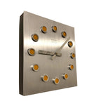 Kienzle Design Wall Clock – 1970s West German Brushed Aluminium Orange Dot Markers Original Quartz