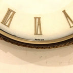 Kienzle Rope Hung Wall Clock: 1960s Brass Bezel, Roman Numerals, White Dial