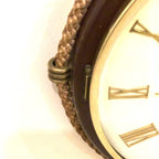 Kienzle Rope Hung Wall Clock: 1960s Brass Bezel, Roman Numerals, White Dial