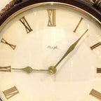 Kienzle Rope Hung Wall Clock: 1960s Brass Bezel, Roman Numerals, White Dial
