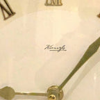Kienzle Rope Hung Wall Clock: 1960s Brass Bezel, Roman Numerals, White Dial