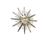 Kienzle Sunburst Wall Clock – 1970s Brass Starburst, Mid Century Modern German Design