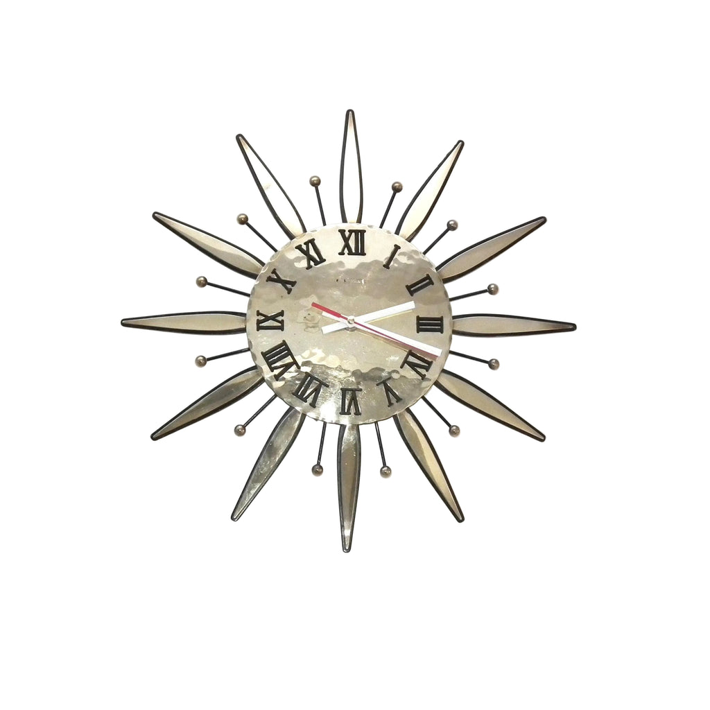 Kienzle Sunburst Wall Clock – 1970s Brass Starburst, Mid Century Modern German Design