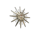 Kienzle Sunburst Wall Clock – 1970s Brass Starburst, Mid Century Modern German Design