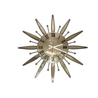 Kienzle Sunburst Wall Clock – 1970s Brass Starburst, Mid Century Modern German Design