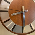 Kienzle Variogong Wall Clock Vintage Teak Chrome Octagon German 70s
