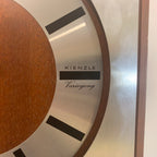Kienzle Variogong Wall Clock Vintage Teak Chrome Octagon German 70s