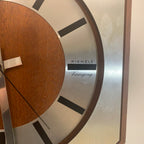 Kienzle Variogong Wall Clock Vintage Teak Chrome Octagon German 70s