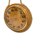 Kienzle Zodiac Wall Clock: Rope Hung Wooden Case, Brass Symbols, Mid Century 1960s Quartz