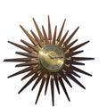 Large Anstey & Wilson Teak & Brass Starburst Wall Clock, 1960s Mid Century, 62cm