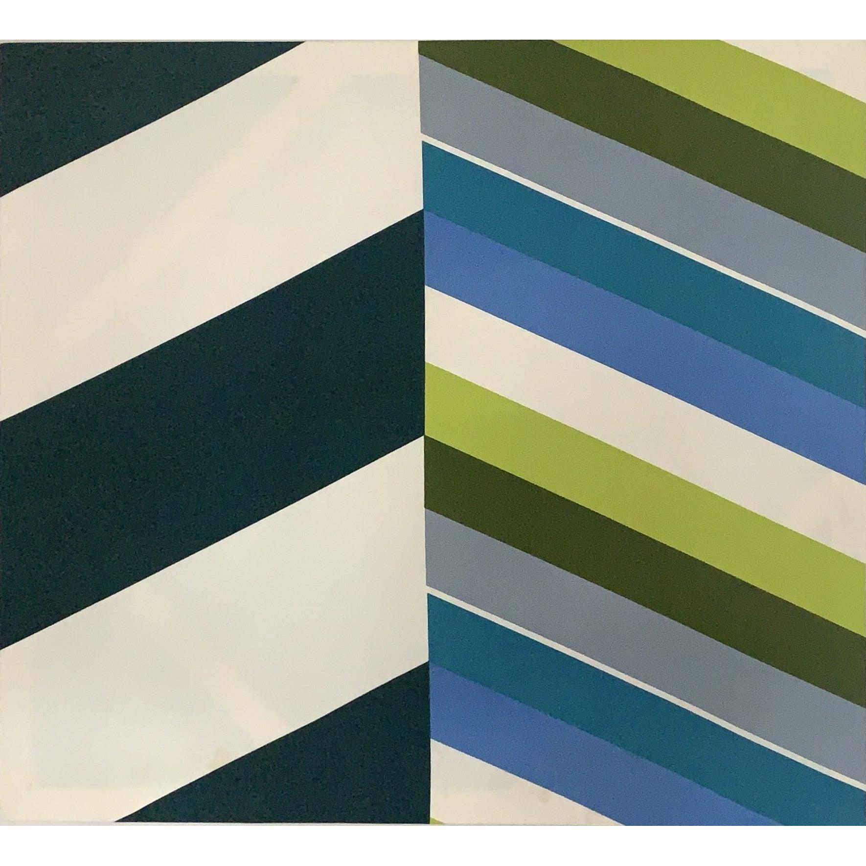 Lucienne Day Chevron 1968 Heal Fabrics Textile Wall Art – Mid Century Modern Framed Panel