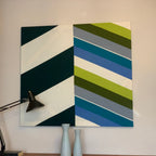 Lucienne Day Chevron 1968 Heal Fabrics Textile Wall Art – Mid Century Modern Framed Panel
