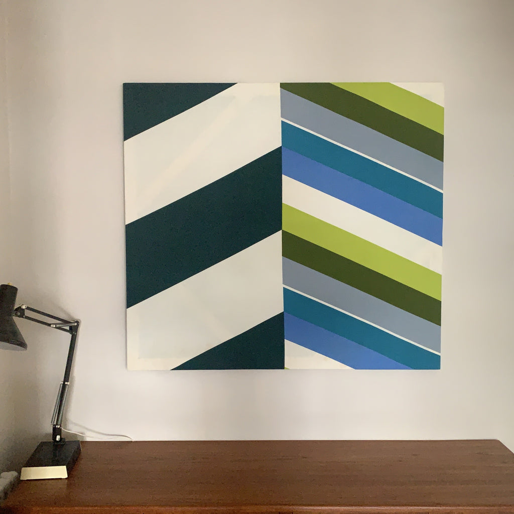 Lucienne Day Chevron 1968 Heal Fabrics Textile Wall Art – Mid Century Modern Framed Panel