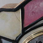 Majolique Wasmuel Belgian Art Deco Mantel Clock – 1920s Faience Stained Glass Geometric New Quartz