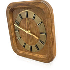 Meister-Anker West Germany Wall Clock – 1970s Solid Oak Gold Baton Dial New Quartz 11 Inch Square