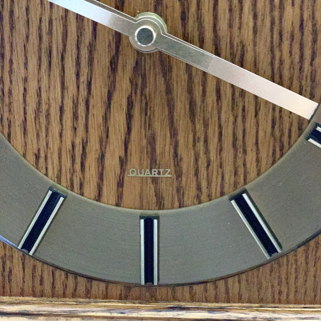 Meister-Anker West Germany Wall Clock – 1970s Solid Oak Gold Baton Dial New Quartz 11 Inch Square